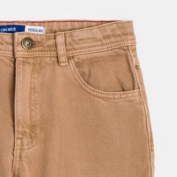 بنطلون بقّصة مستقيمة من القماش، أخضر فاتح للأولاد